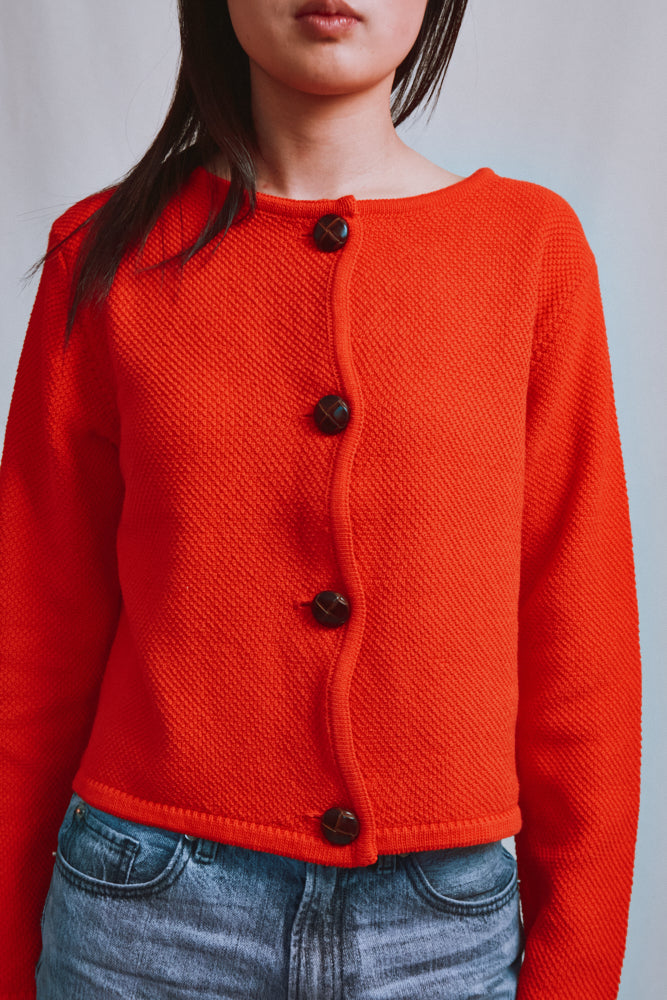 Référence n° 500 - Veste courte EMILIE en coton biologique - Rouge