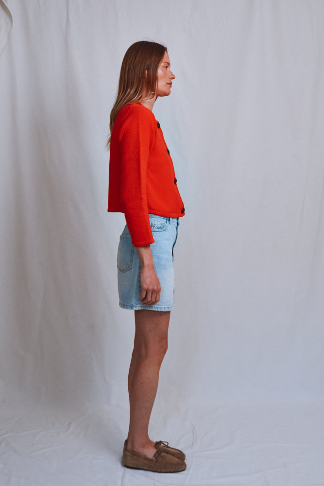 Item #501 - EMILIE Short Jacket in Organic Cotton - Red