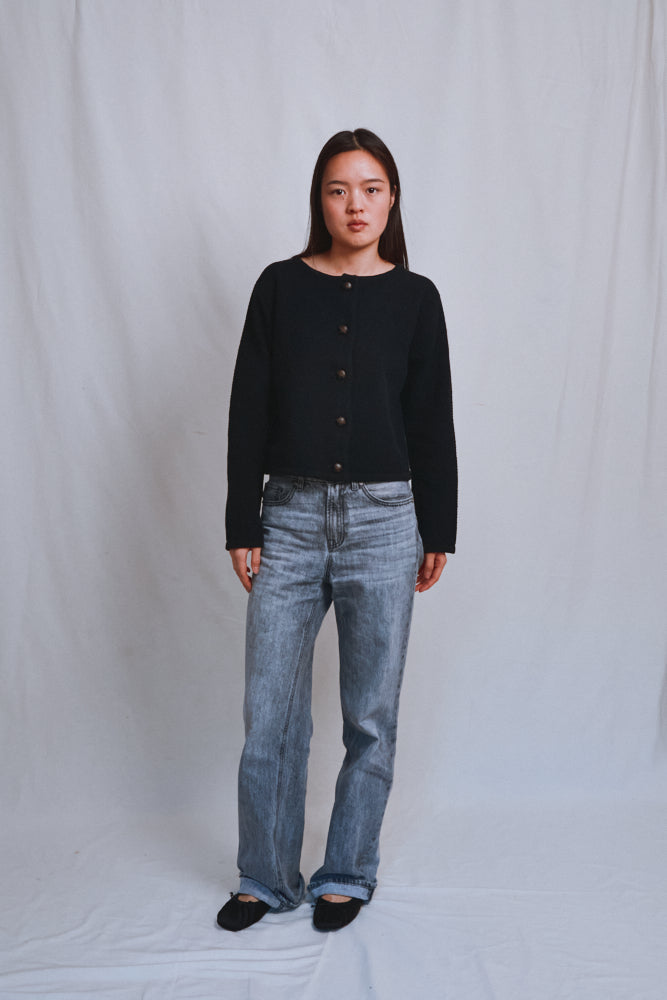 Item #503 - EMILIE Short Jacket in Organic Cotton - Black