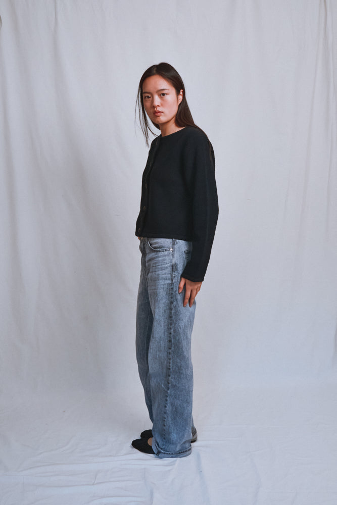 Item #503 - EMILIE Short Jacket in Organic Cotton - Black
