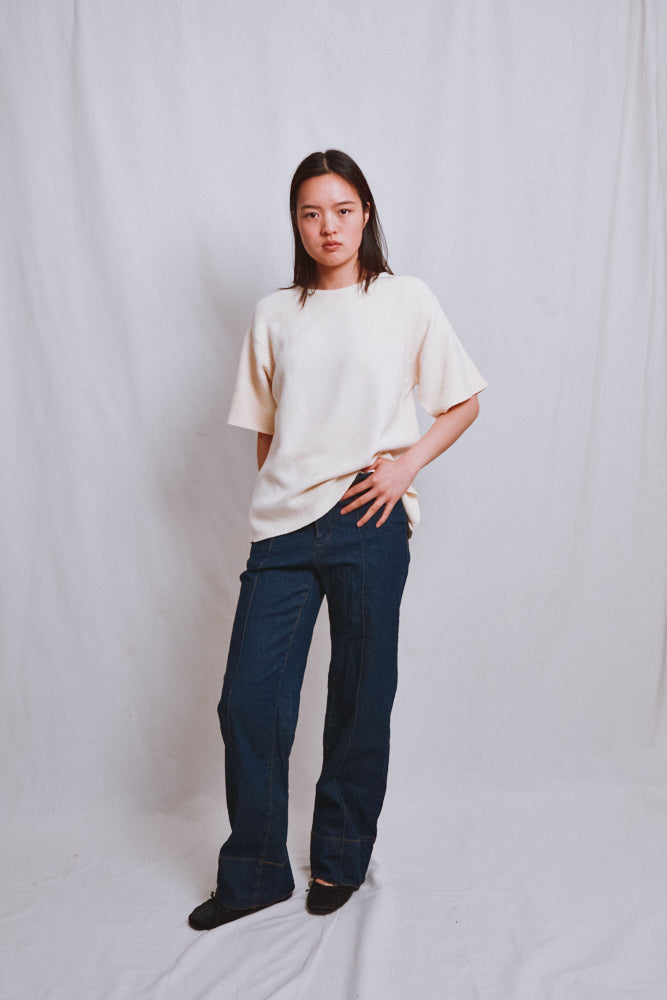 Item #514 - LÉA Short-Sleeve Tee in Organic Cotton - Off-White