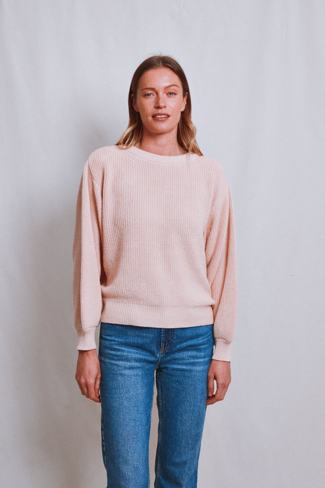 Item #525 - CLEMENTINE Batwing Sweater in Organic Cotton - Powder Pink