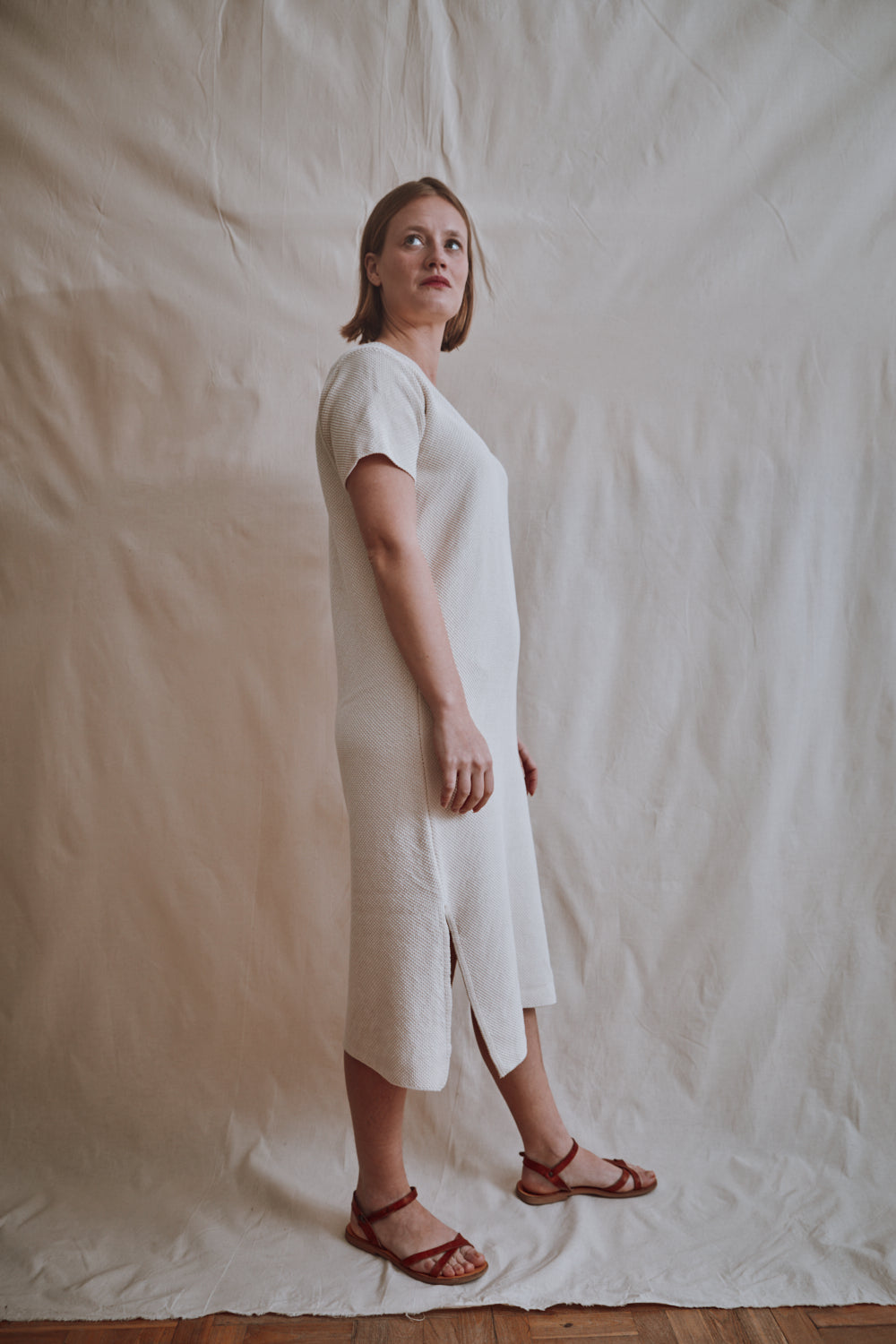 Item #317 - CARLA T-Shirt Dress in Organic Cotton - Off-White