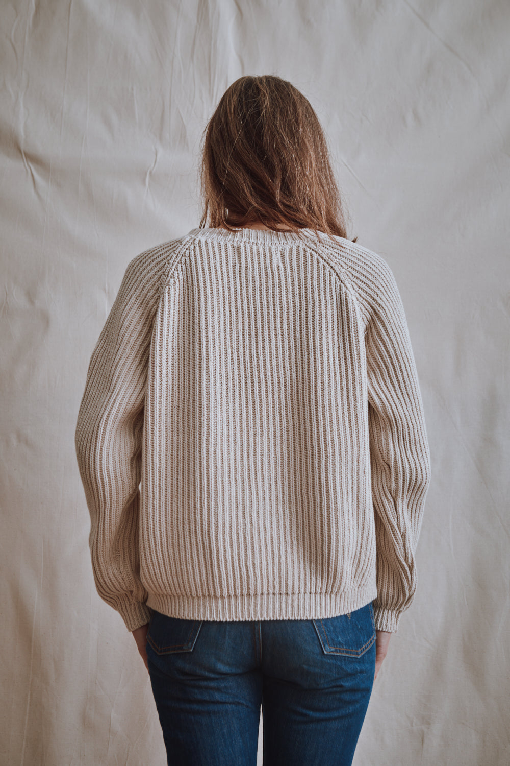 Item #318 - BRIGITTE Raglan Sweater in Organic Cotton - Off-White