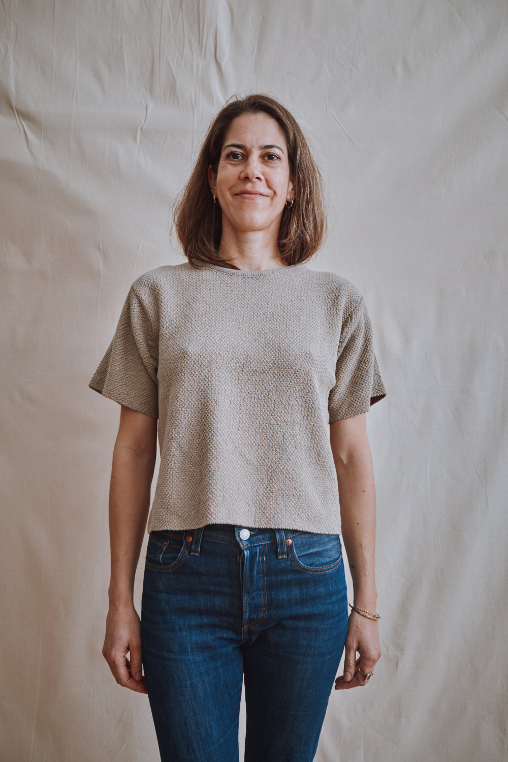 Item #322 - LÉA Short-Sleeve Tee in Organic Cotton - Pearl grey