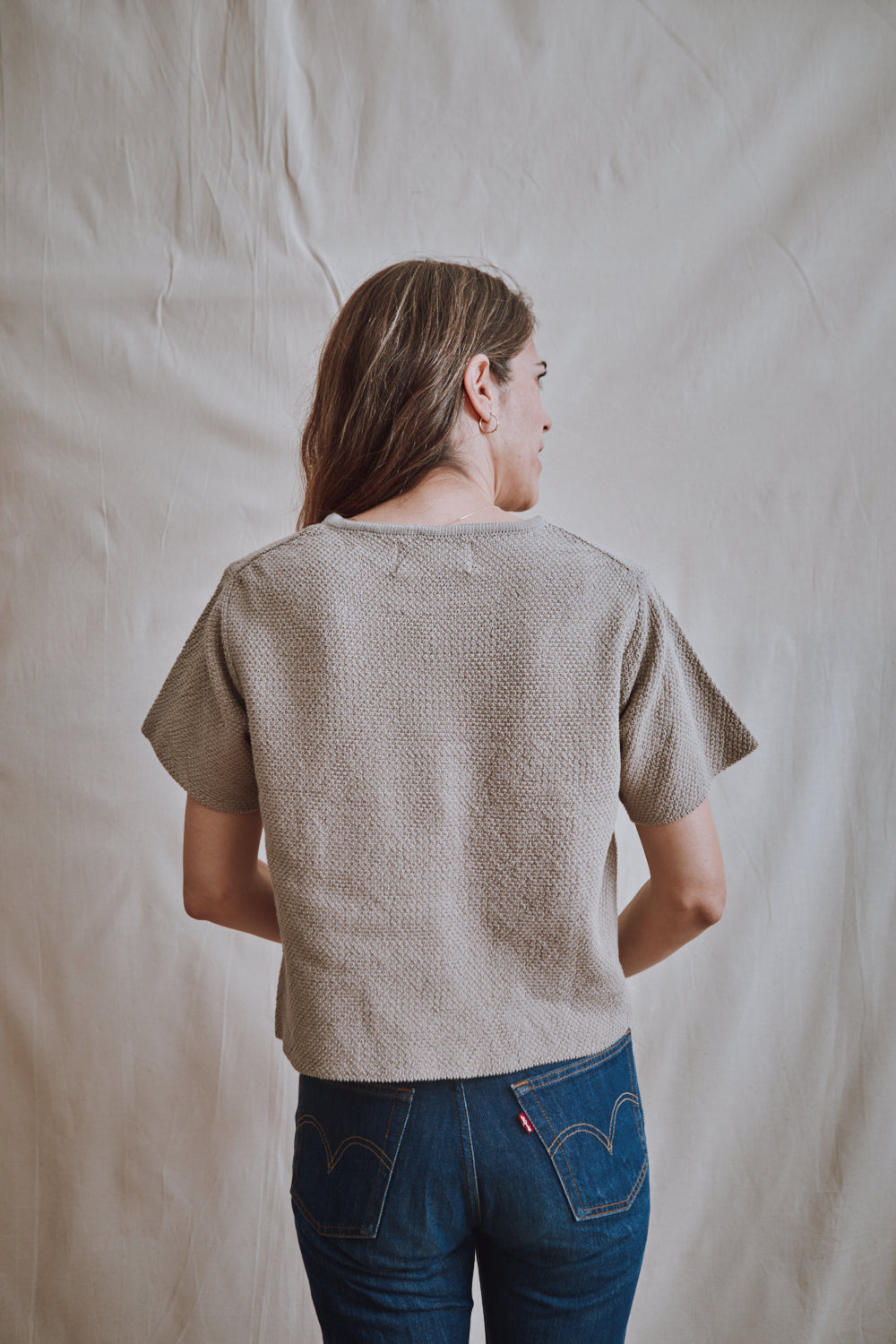 Item #322 - LÉA Short-Sleeve Tee in Organic Cotton - Pearl grey