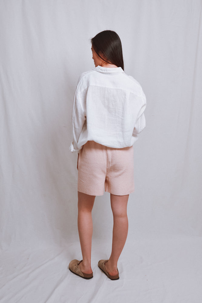 Référence n° 529 - Short en maille BILLIE en coton biologique - Rose poudré