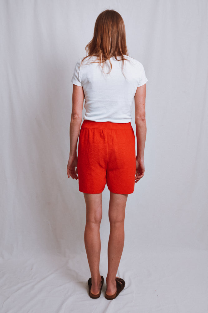 Item #528 - BILLIE Knitted Shorts in Organic Cotton - Red