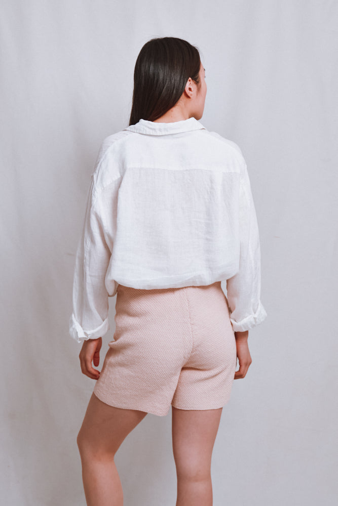 Référence n° 530 - Short ajusté JANE en coton biologique - Rose poudré