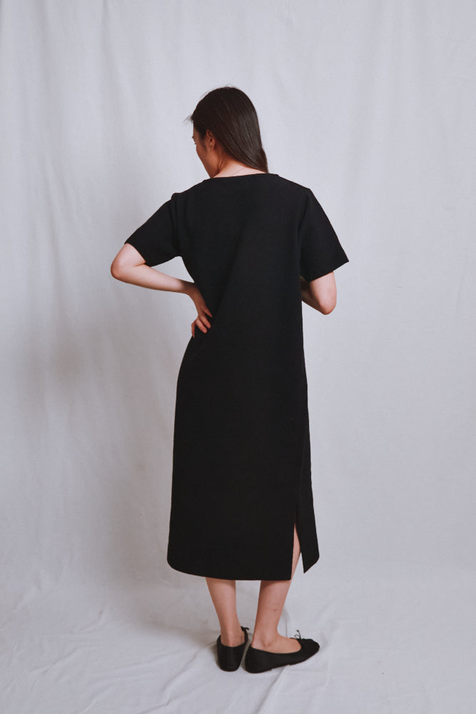 Item #533 - CARLA T-Shirt Dress in Organic Cotton - Black