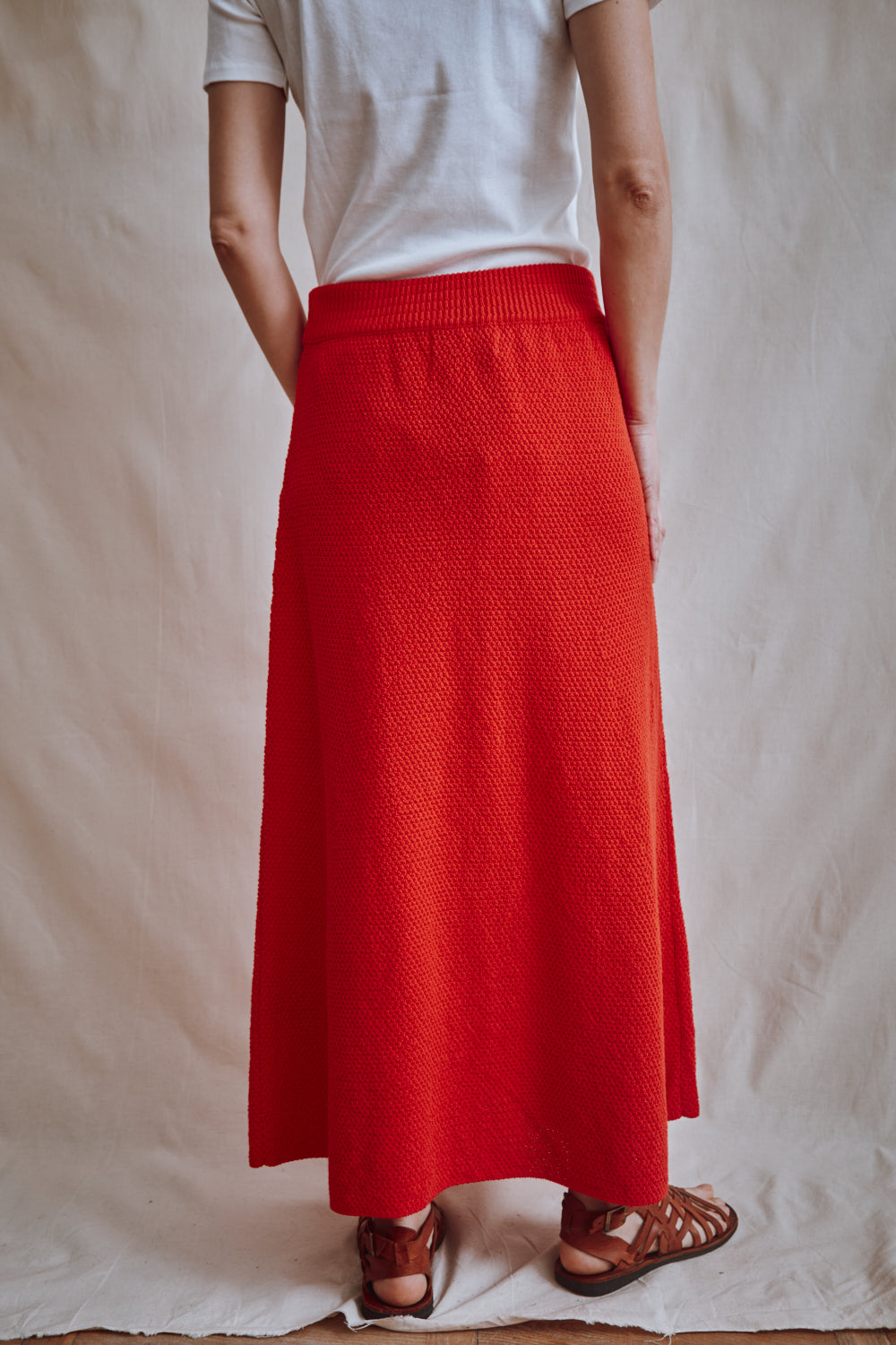 Item #335 - GILDA Long Skirt in Organic Cotton - Red