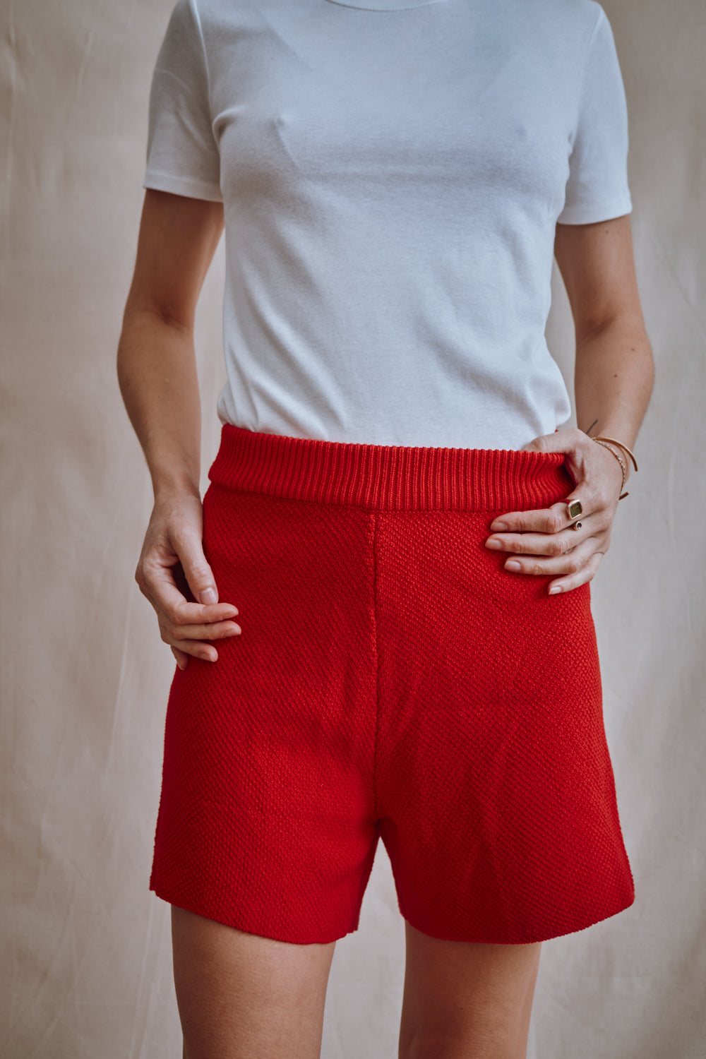 Item #339 - JANE Slim-Fit Shorts in Organic Cotton - Red