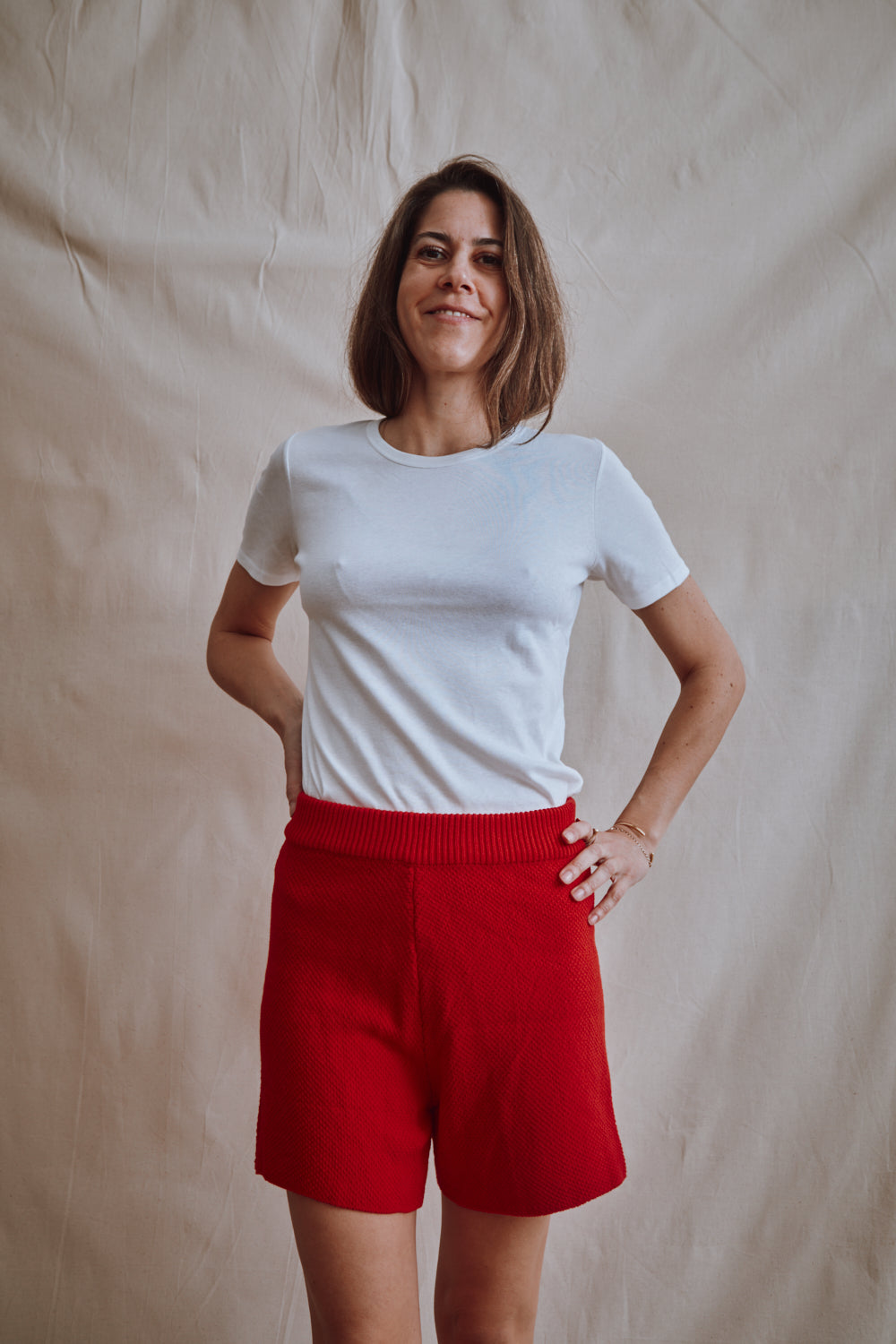 Item #339 - JANE Slim-Fit Shorts in Organic Cotton - Red