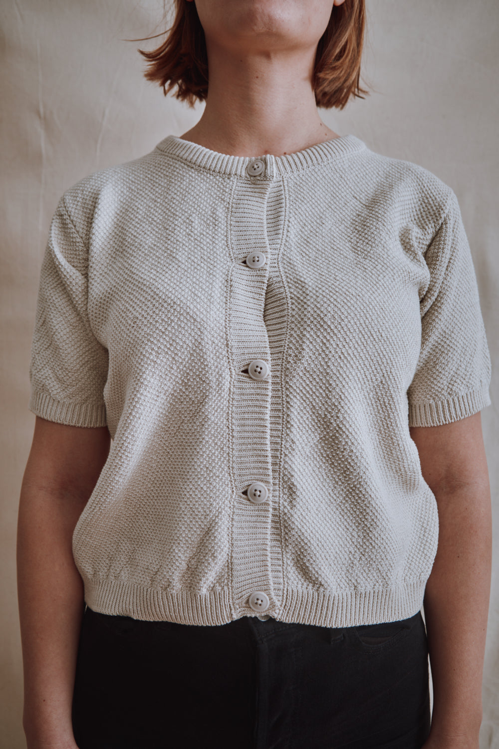 Item #344 - SARAH Cotton Cardigan- Off-White