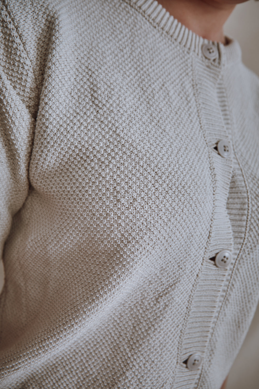 Item #344 - SARAH Cotton Cardigan- Off-White