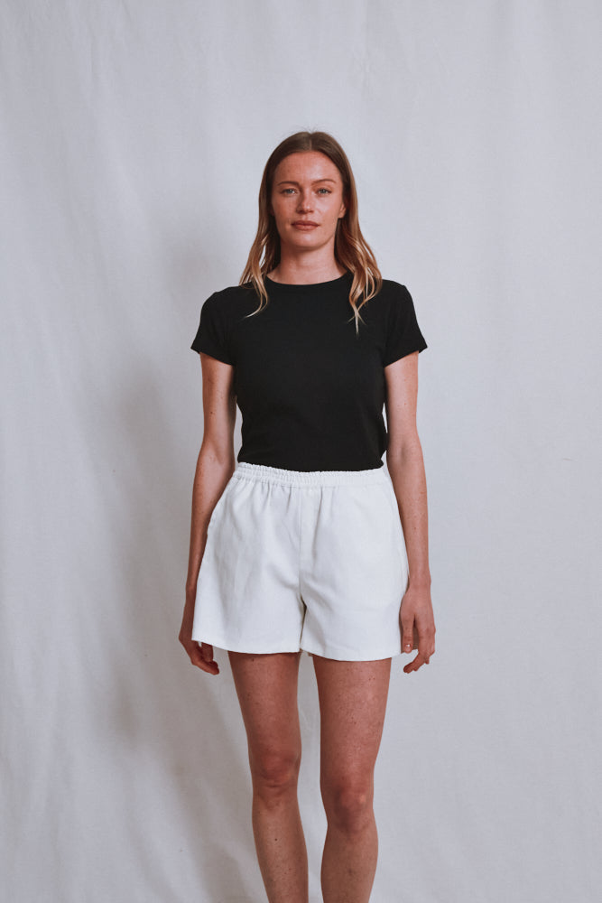 Item #637 - RAYMONDE Linen Shorts - Off-White