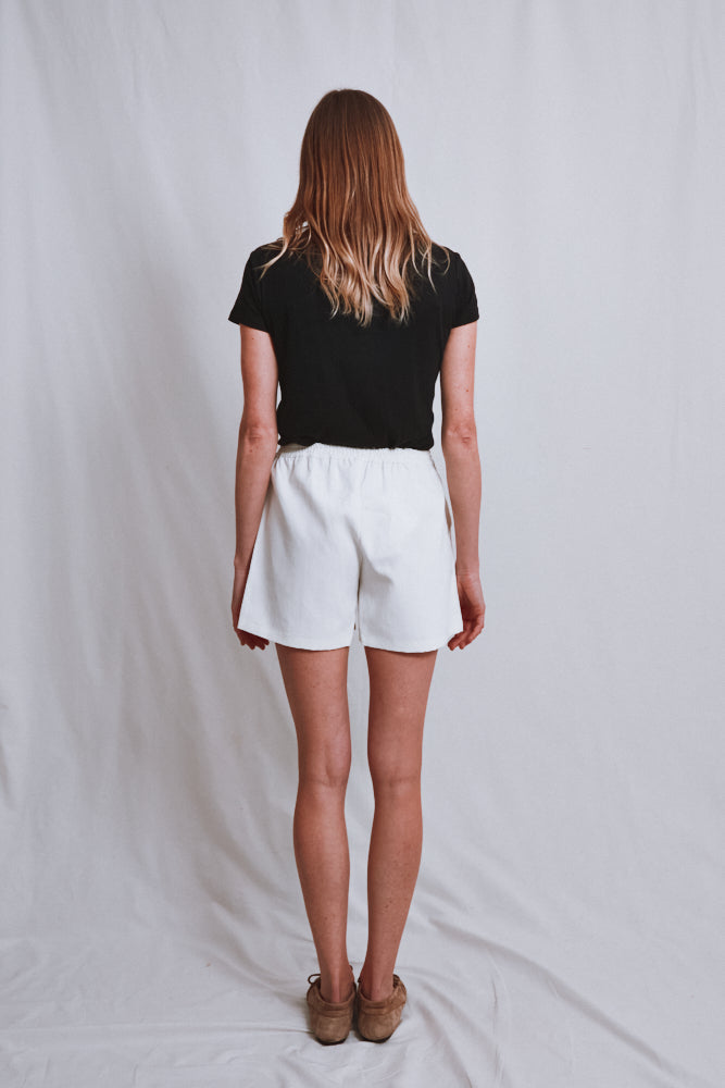 Item #637 - RAYMONDE Linen Shorts - Off-White