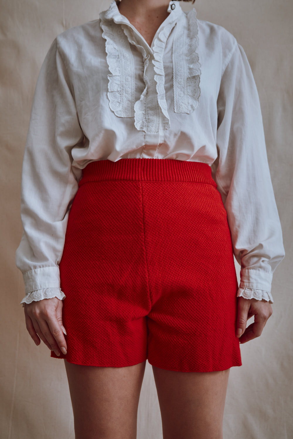 item #417 - JANE Slim-Fit Shorts in Organic Cotton - Red