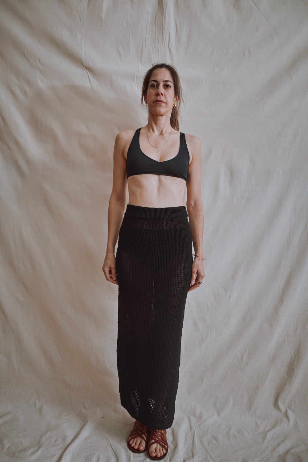Item #421 - AMAIA Maxi Skirt in Organic Cotton – Black