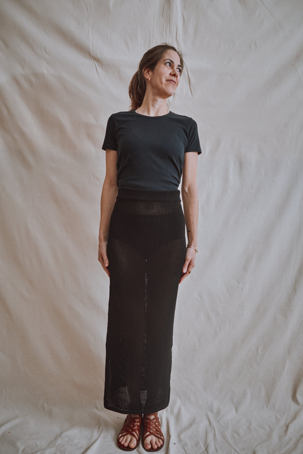 Item #421 - AMAIA Maxi Skirt in Organic Cotton – Black