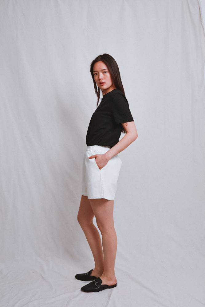 Item #636 - RAYMONDE Linen Shorts - Off-White