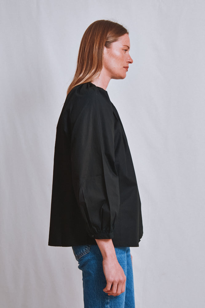 Item #642 - YVONNE Cotton Shirt - Black