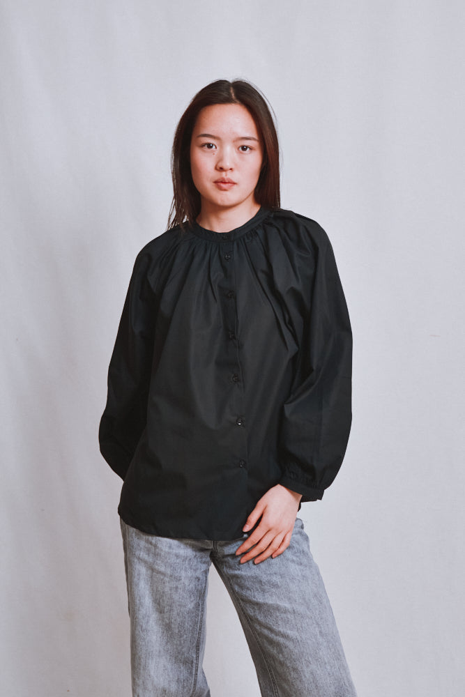 Item #644 - YVONNE Cotton Shirt - Black