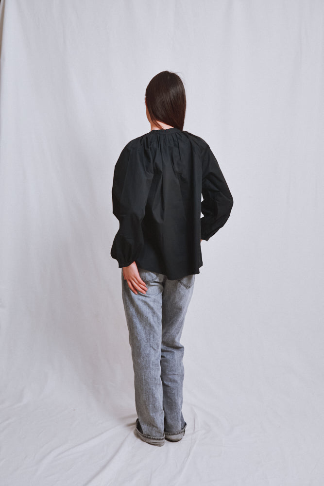 Item #644 - YVONNE Cotton Shirt - Black