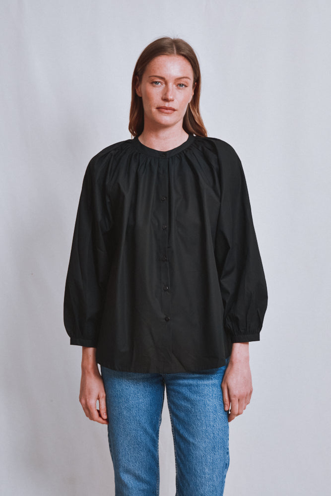 Item #643 - YVONNE Cotton Shirt - Black