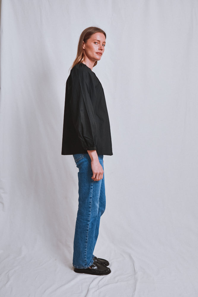 Item #643 - YVONNE Cotton Shirt - Black