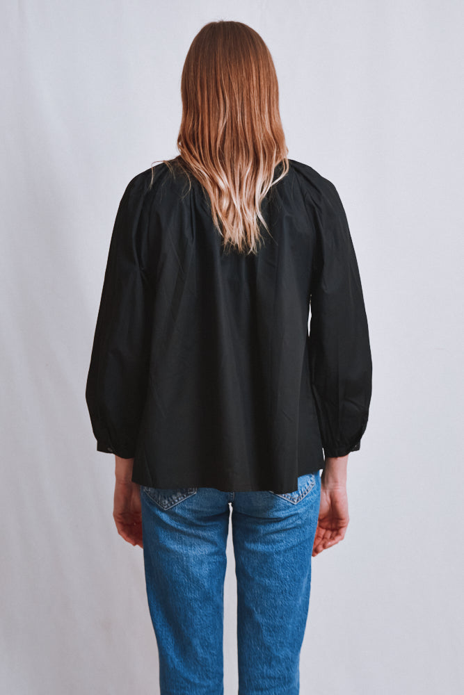 Item #643 - YVONNE Cotton Shirt - Black