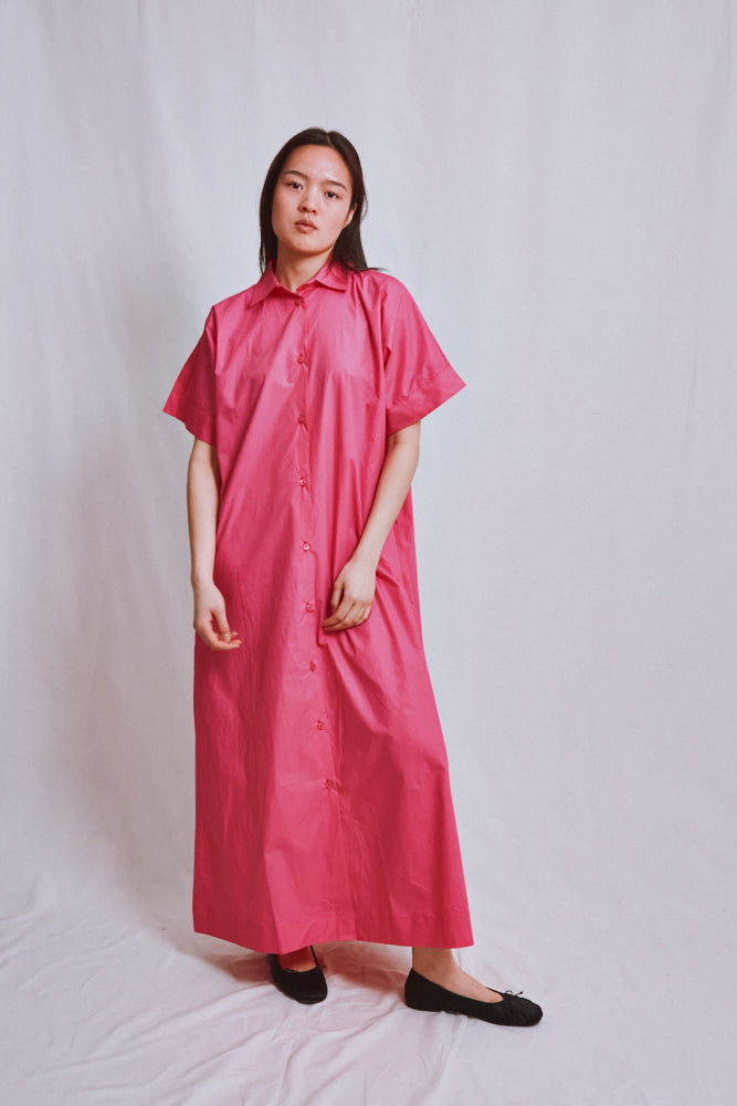 Référence n° 737 - Robe en coton ALEXINE - Fuchsia