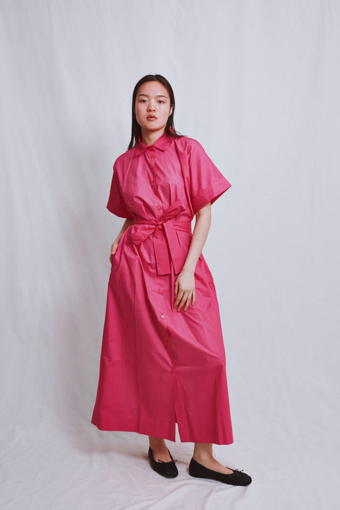 Référence n° 738 - Robe en coton ALEXINE - Fuchsia