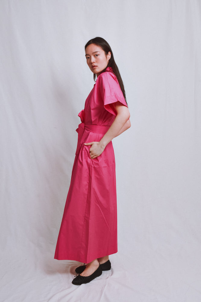 Référence n° 738 - Robe en coton ALEXINE - Fuchsia