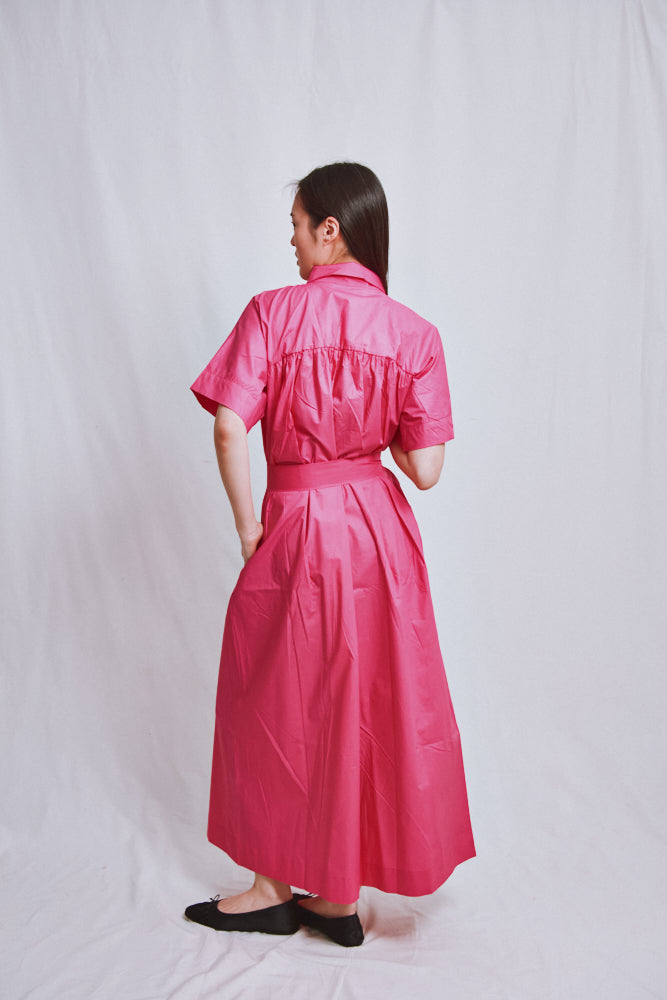 Référence n° 738 - Robe en coton ALEXINE - Fuchsia
