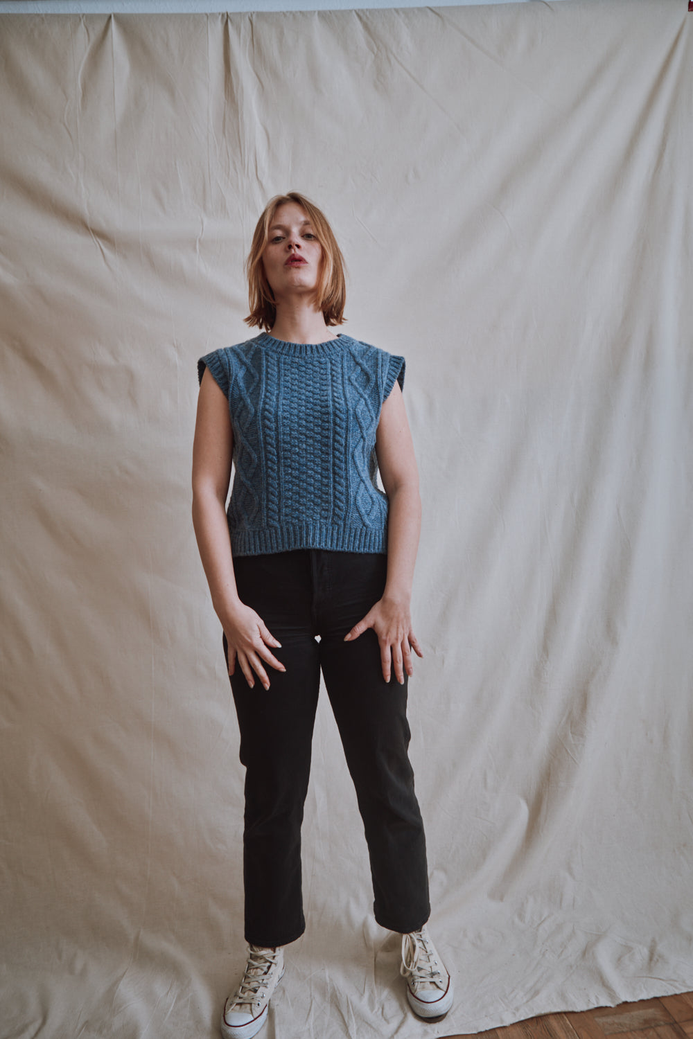 Item #385 - OLYMPE Wool Sweater - Jeans Blue
