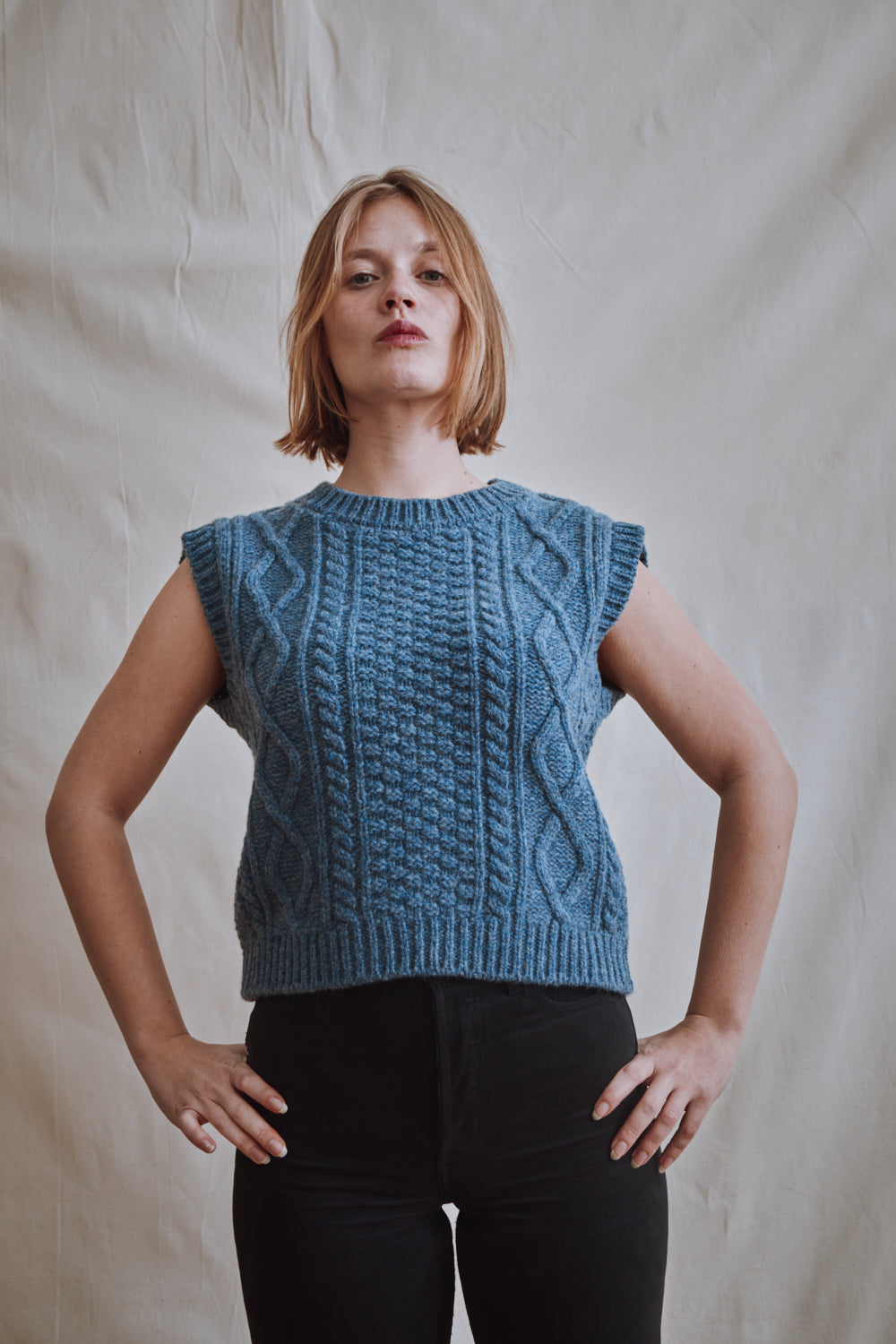 Item #385 - OLYMPE Wool Sweater - Jeans Blue