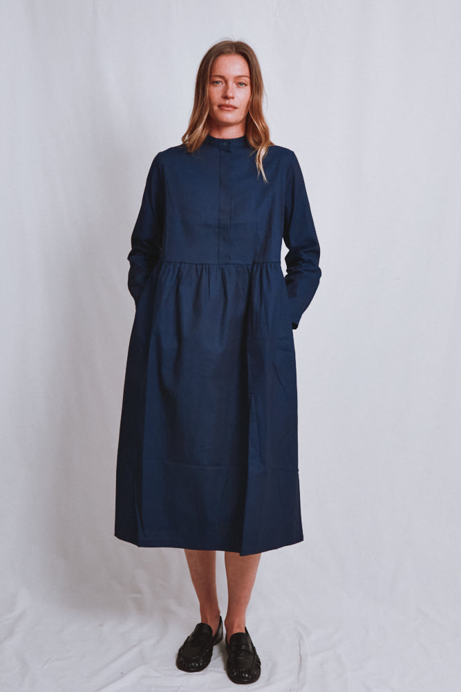 Référence n° 746 - Robe en coton CATHERINE - Indigo