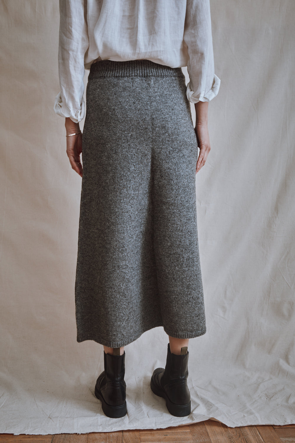 Item #391 - AUGUSTINE Flare Skirt in Merino Wool - Ash Grey