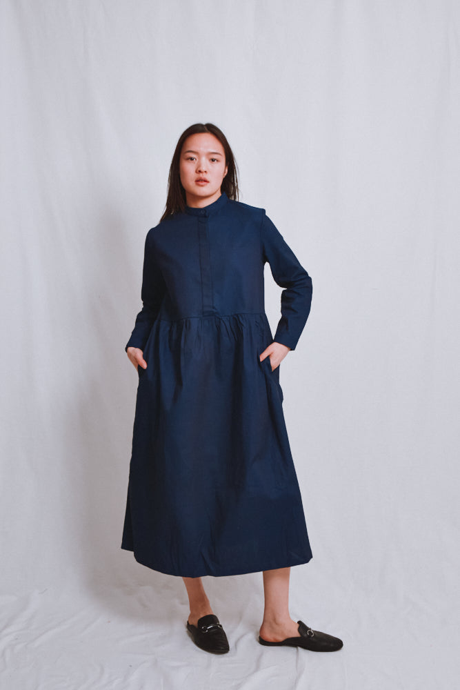 Référence n° 748 - Robe en coton CATHERINE - Indigo