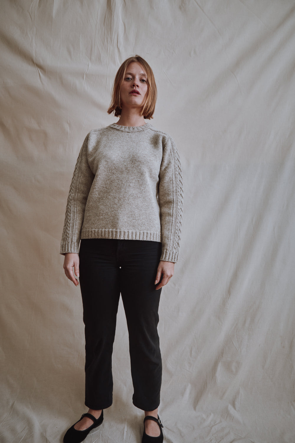 Item #396 - JOSEPH Unisex Irish Sweater in Merino Wool - Beige