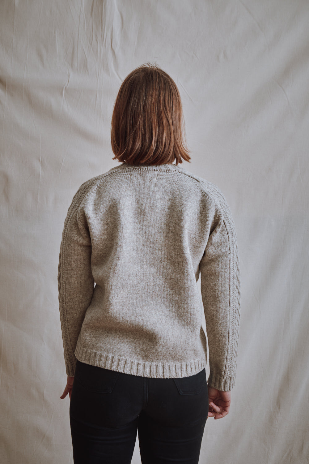 Item #396 - JOSEPH Unisex Irish Sweater in Merino Wool - Beige