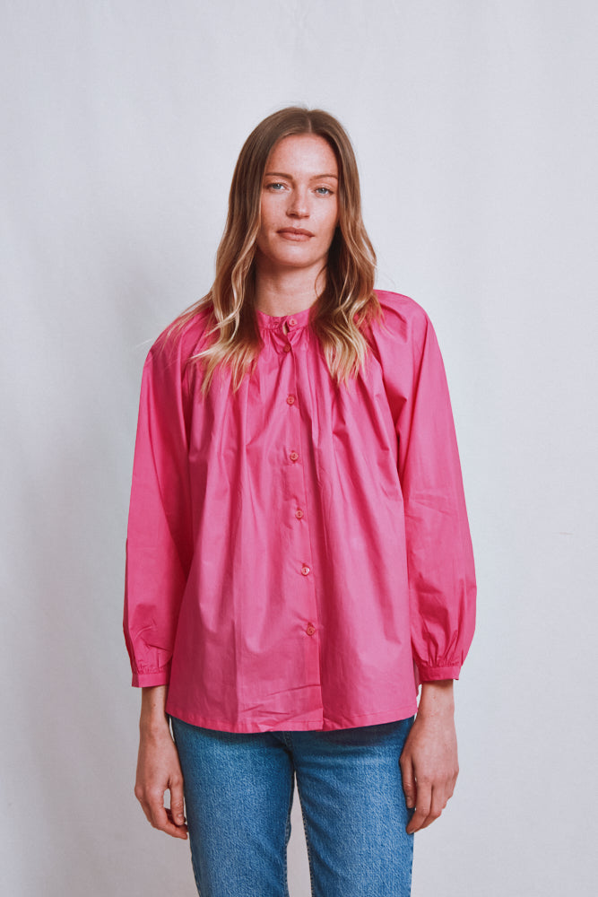 Item #756 - YVONNE Cotton Shirt - Fuchsia