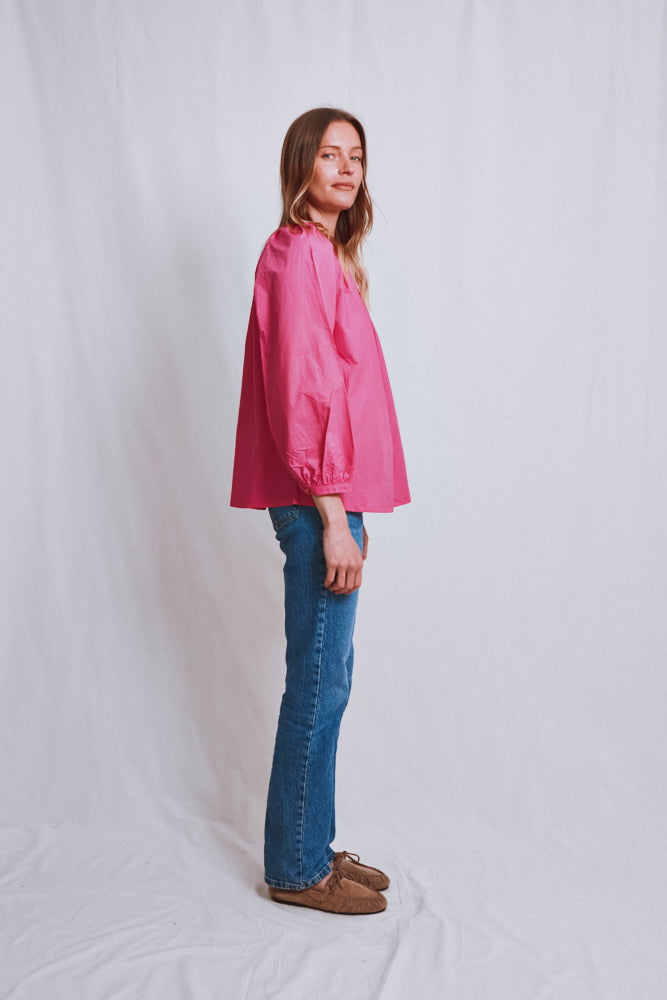 Item #756 - YVONNE Cotton Shirt - Fuchsia