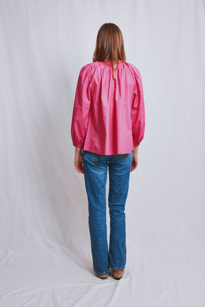 Item #756 - YVONNE Cotton Shirt - Fuchsia