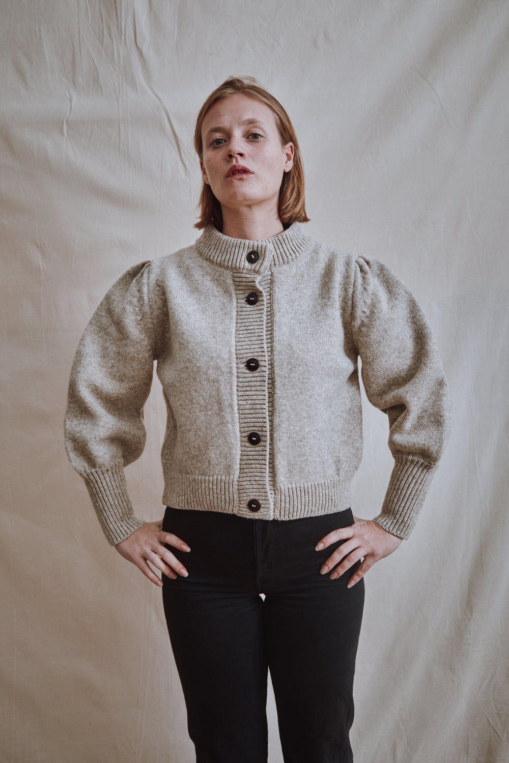 Item #450 - FRANÇOISE Cardigan in Merino Wool - Beige