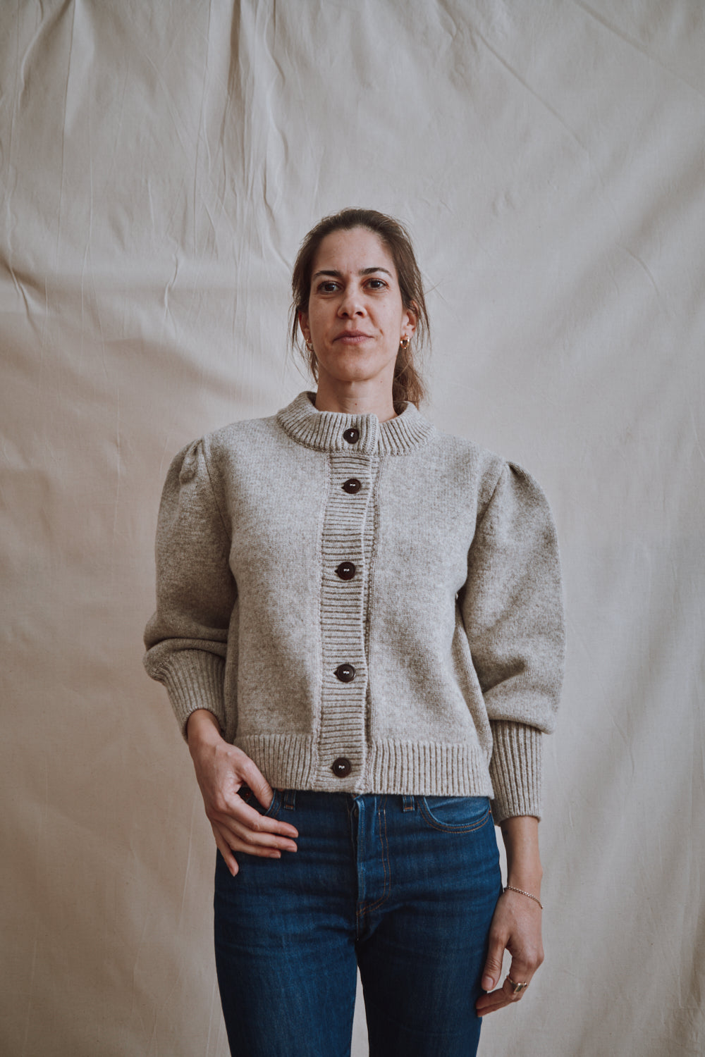 Item #451 - FRANÇOISE Cardigan in Merino Wool - Beige
