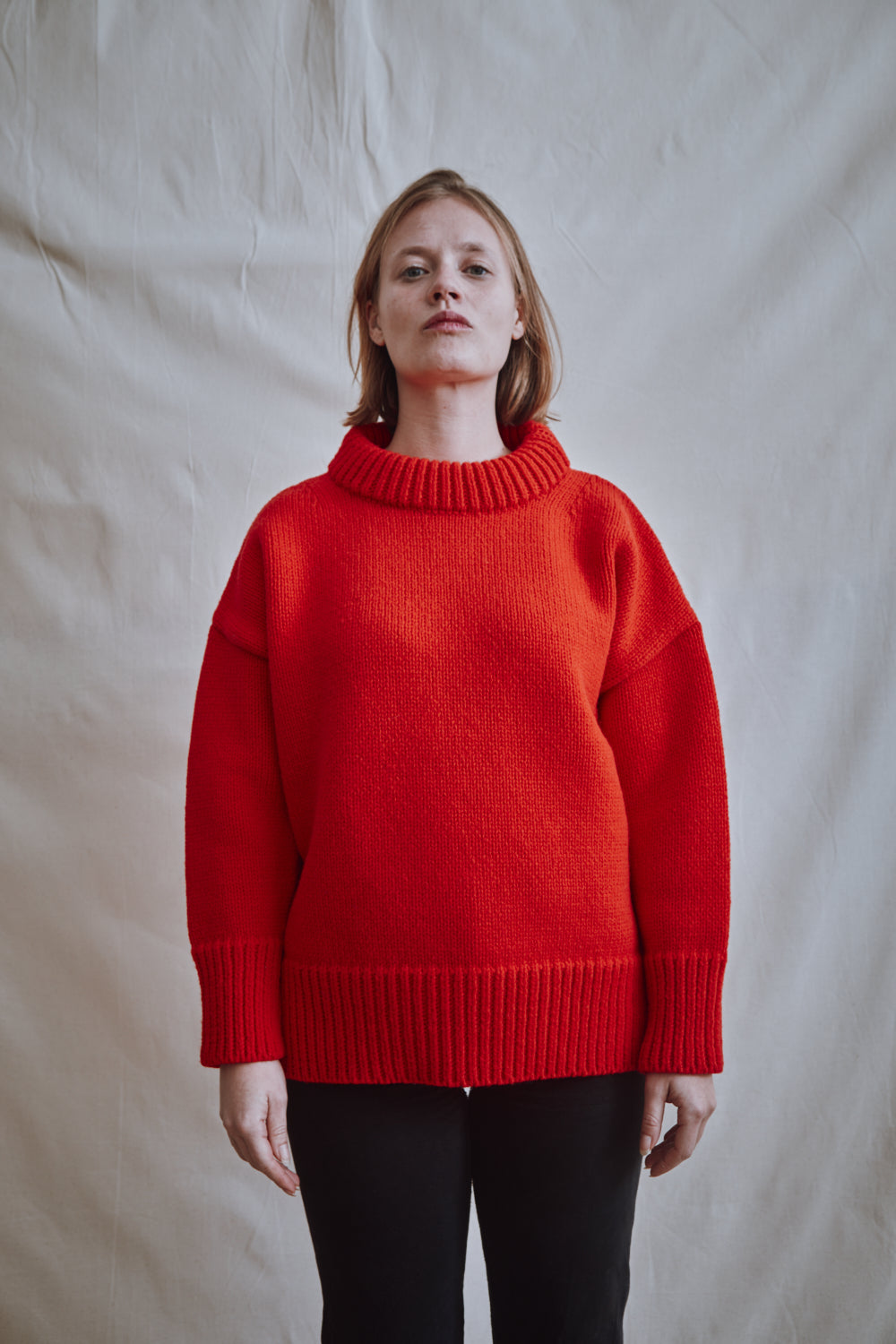 Item #452 - STEPHANIE Oversize Sweater in Merino Wool - Red
