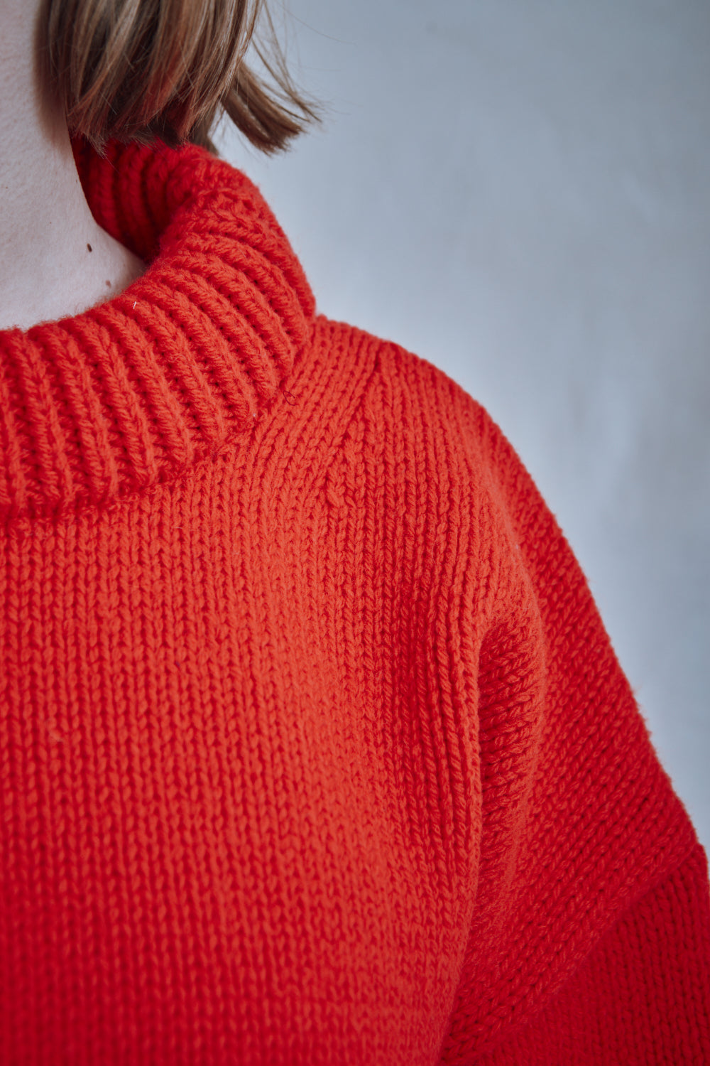 Item #452 - STEPHANIE Oversize Sweater in Merino Wool - Red