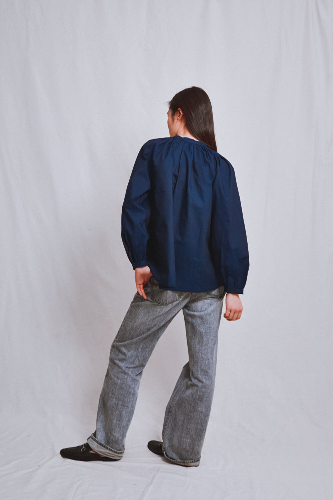Item #762 - YVONNE Cotton Shirt - Indigo